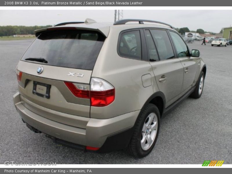 Platinum Bronze Metallic / Sand Beige/Black Nevada Leather 2008 BMW X3 3.0si