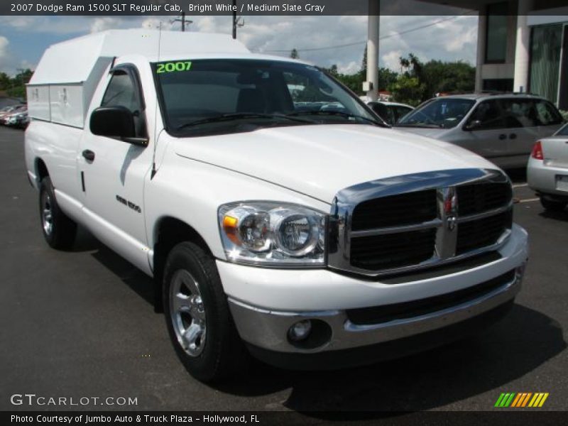 Bright White / Medium Slate Gray 2007 Dodge Ram 1500 SLT Regular Cab