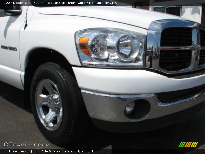 Bright White / Medium Slate Gray 2007 Dodge Ram 1500 SLT Regular Cab