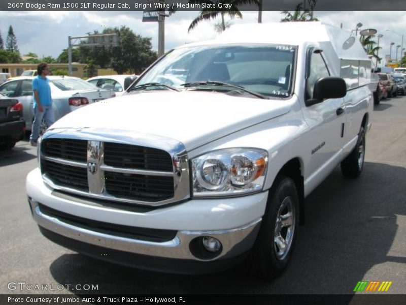 Bright White / Medium Slate Gray 2007 Dodge Ram 1500 SLT Regular Cab