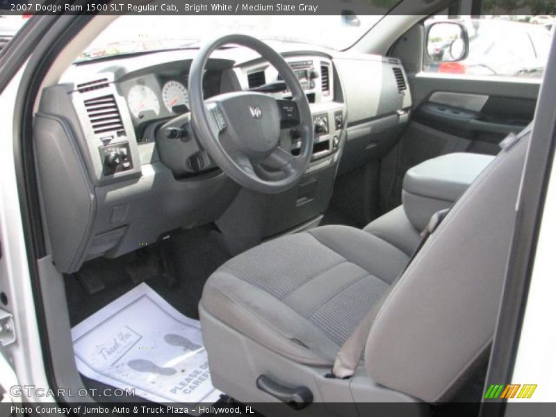Bright White / Medium Slate Gray 2007 Dodge Ram 1500 SLT Regular Cab