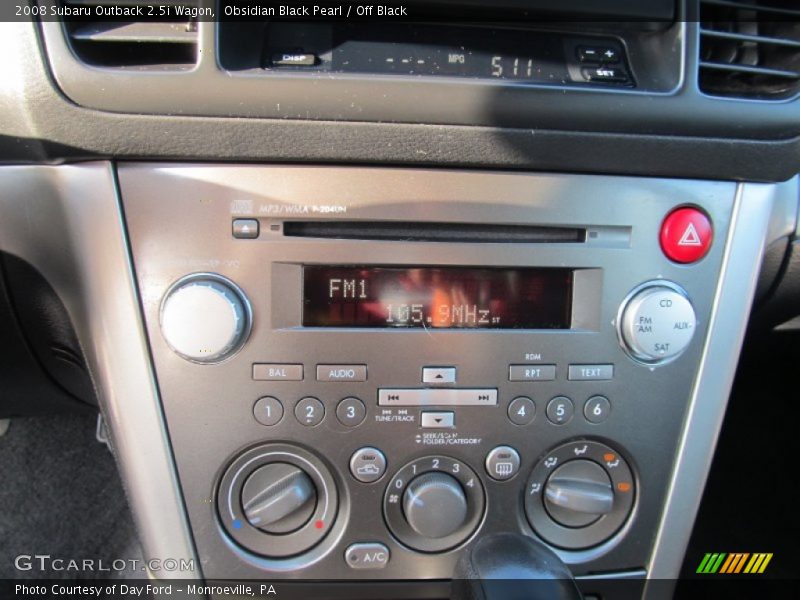 Obsidian Black Pearl / Off Black 2008 Subaru Outback 2.5i Wagon