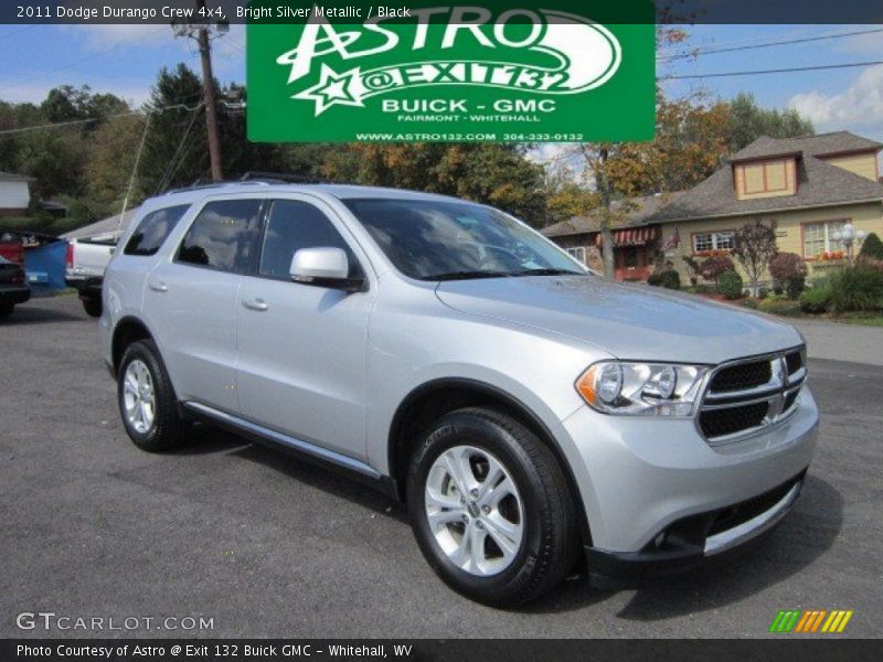 Bright Silver Metallic / Black 2011 Dodge Durango Crew 4x4