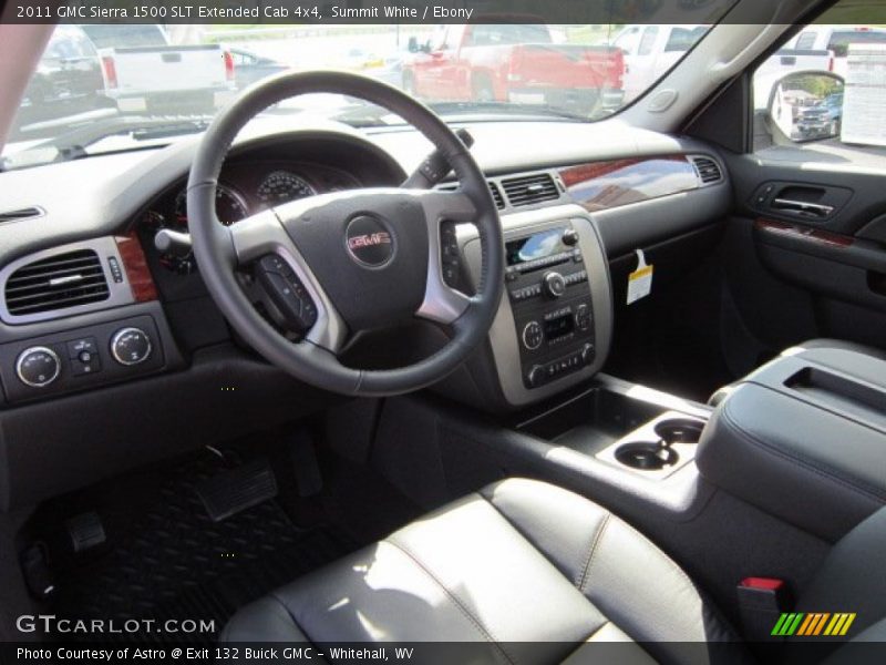 Ebony Interior - 2011 Sierra 1500 SLT Extended Cab 4x4 