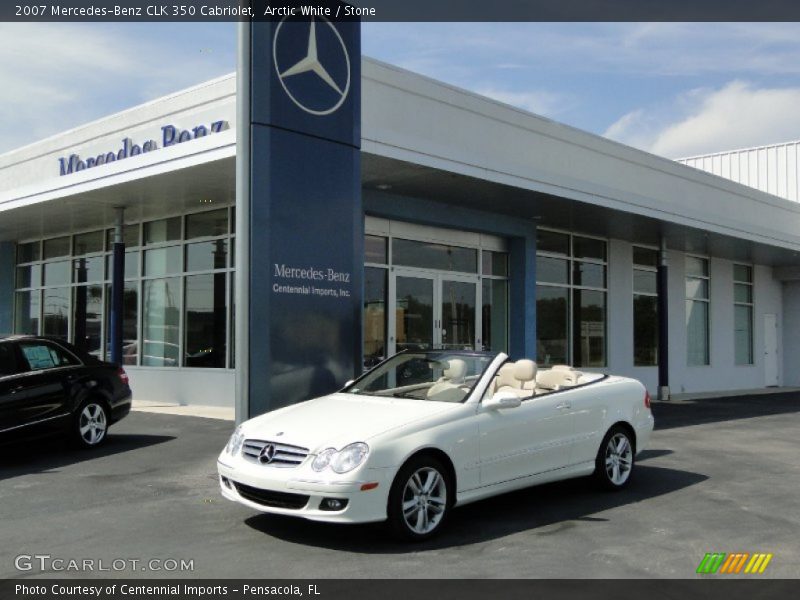 Arctic White / Stone 2007 Mercedes-Benz CLK 350 Cabriolet