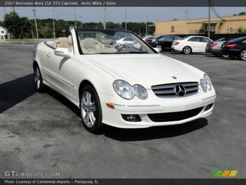 Arctic White / Stone 2007 Mercedes-Benz CLK 350 Cabriolet