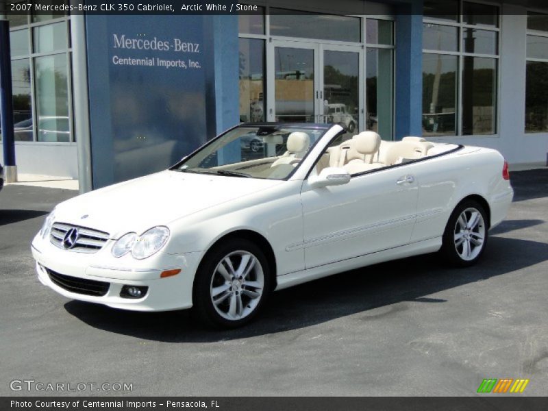 Arctic White / Stone 2007 Mercedes-Benz CLK 350 Cabriolet