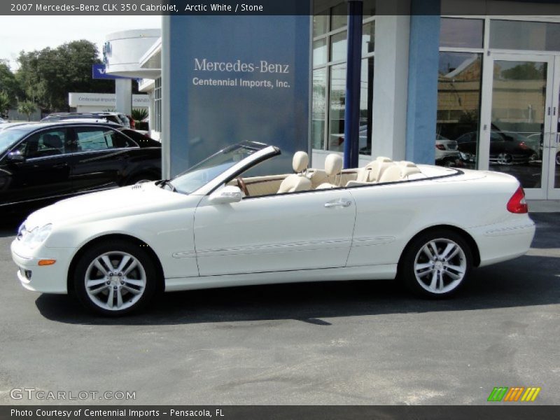 Arctic White / Stone 2007 Mercedes-Benz CLK 350 Cabriolet