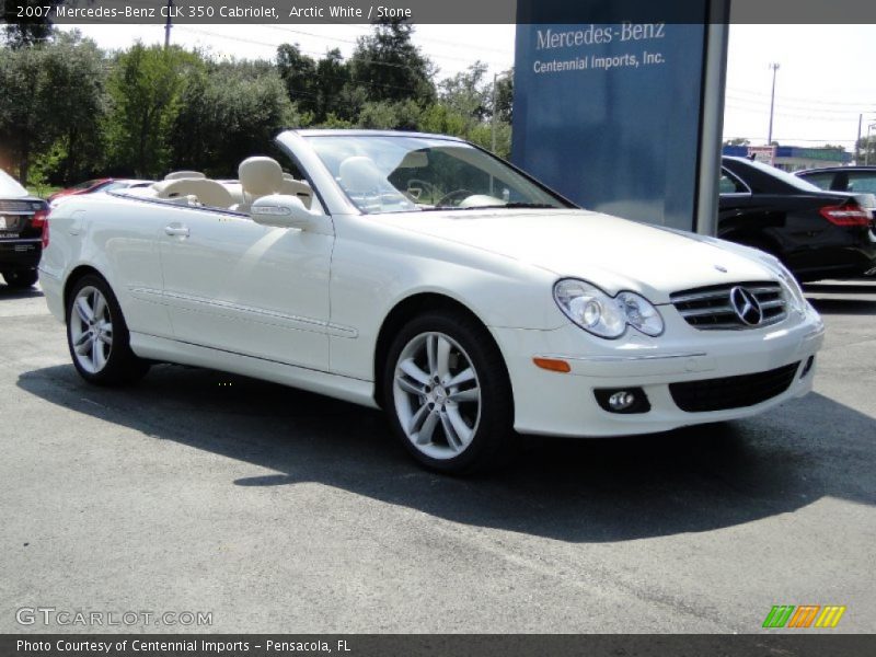 Arctic White / Stone 2007 Mercedes-Benz CLK 350 Cabriolet