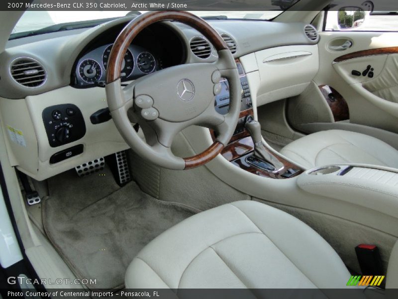 Arctic White / Stone 2007 Mercedes-Benz CLK 350 Cabriolet