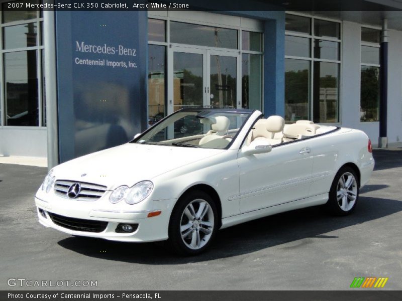 Arctic White / Stone 2007 Mercedes-Benz CLK 350 Cabriolet