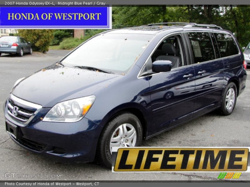 Midnight Blue Pearl / Gray 2007 Honda Odyssey EX-L