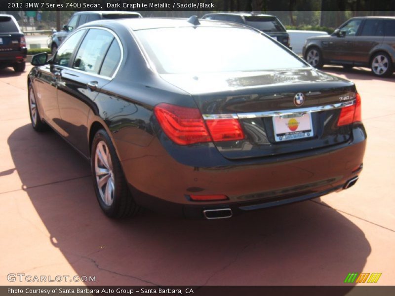 Dark Graphite Metallic / Saddle/Black 2012 BMW 7 Series 740Li Sedan