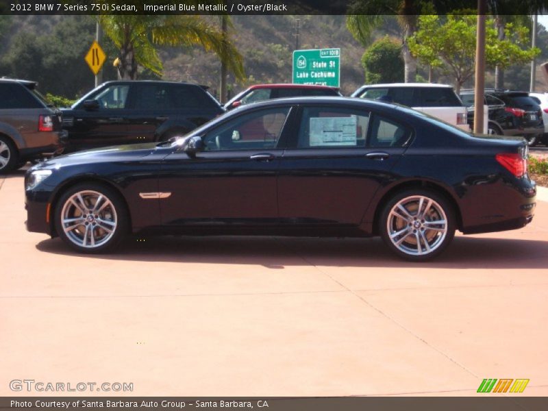 Imperial Blue Metallic / Oyster/Black 2012 BMW 7 Series 750i Sedan