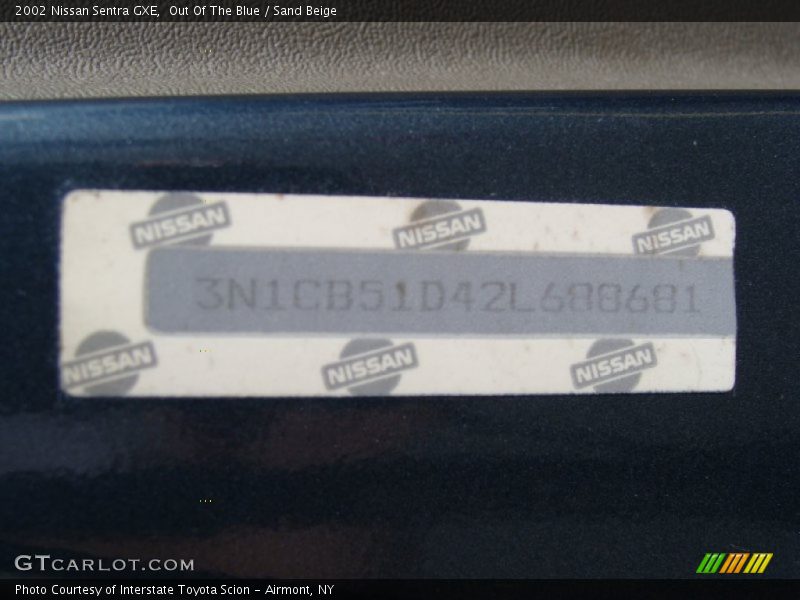 Out Of The Blue / Sand Beige 2002 Nissan Sentra GXE