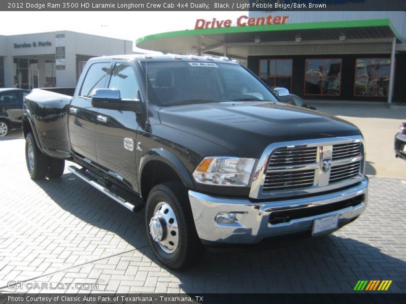 Black / Light Pebble Beige/Bark Brown 2012 Dodge Ram 3500 HD Laramie Longhorn Crew Cab 4x4 Dually