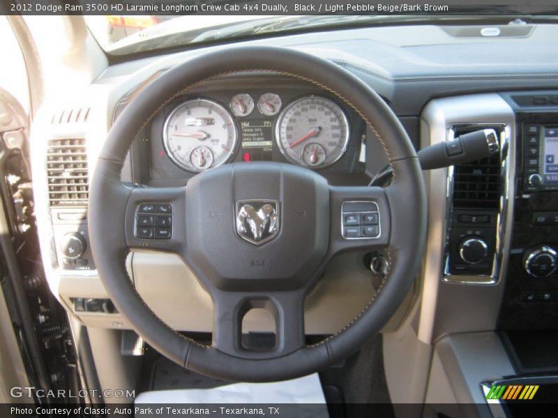 Black / Light Pebble Beige/Bark Brown 2012 Dodge Ram 3500 HD Laramie Longhorn Crew Cab 4x4 Dually