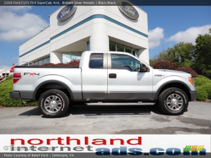 Brilliant Silver Metallic / Black/Black 2009 Ford F150 FX4 SuperCab 4x4