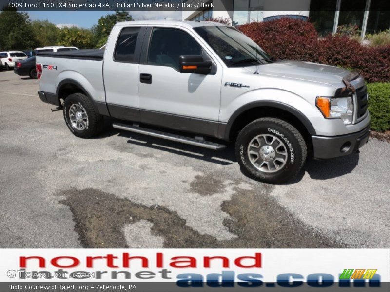 Brilliant Silver Metallic / Black/Black 2009 Ford F150 FX4 SuperCab 4x4