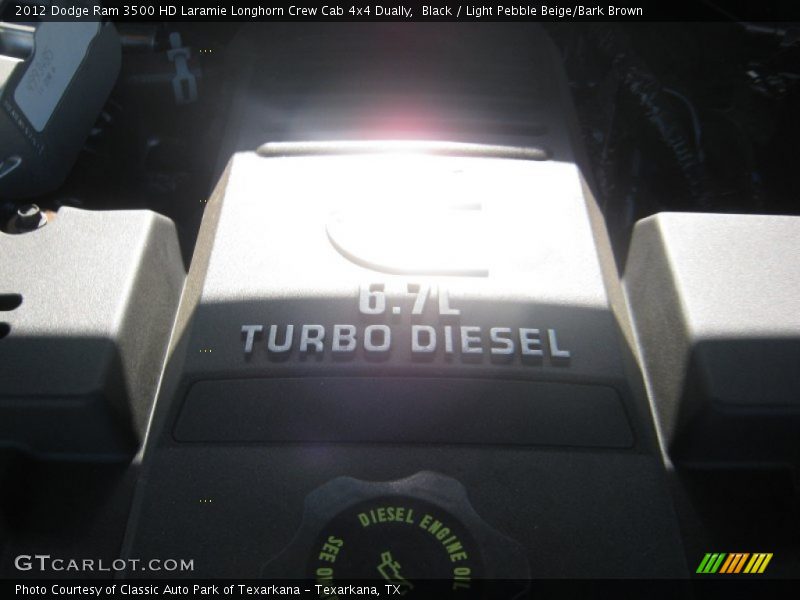 Black / Light Pebble Beige/Bark Brown 2012 Dodge Ram 3500 HD Laramie Longhorn Crew Cab 4x4 Dually