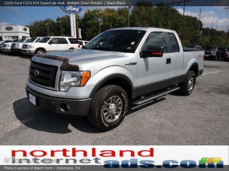 Brilliant Silver Metallic / Black/Black 2009 Ford F150 FX4 SuperCab 4x4