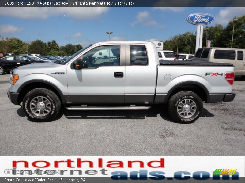 Brilliant Silver Metallic / Black/Black 2009 Ford F150 FX4 SuperCab 4x4