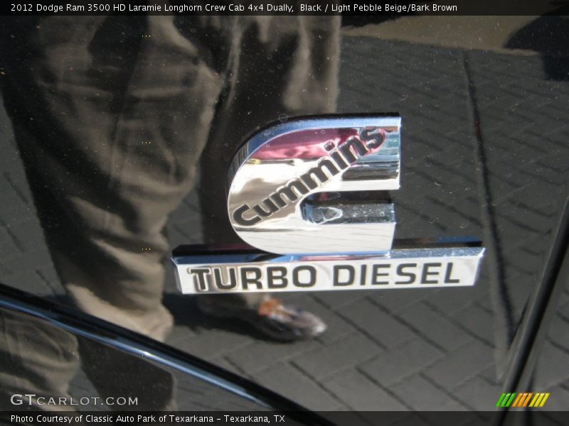 Black / Light Pebble Beige/Bark Brown 2012 Dodge Ram 3500 HD Laramie Longhorn Crew Cab 4x4 Dually