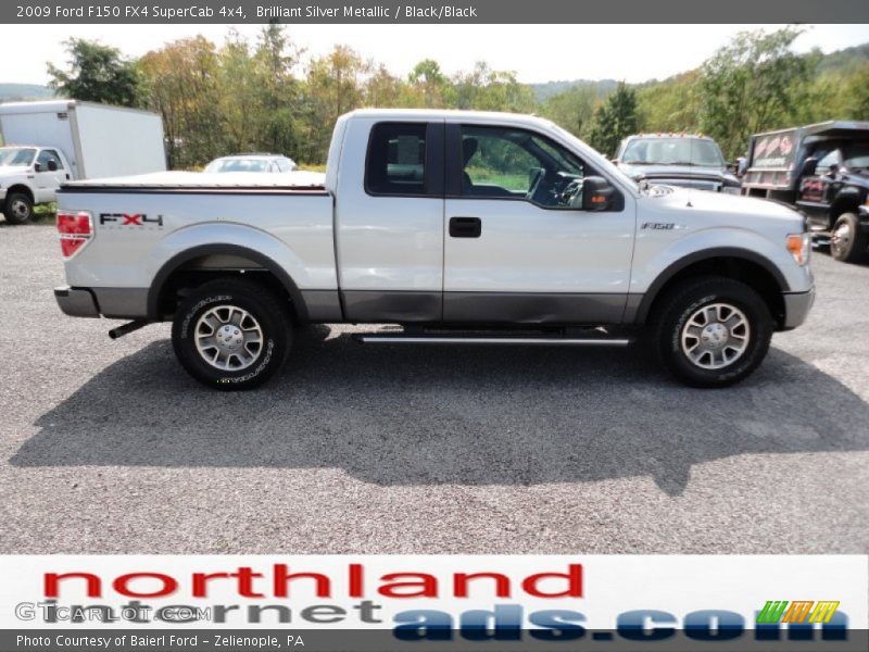 Brilliant Silver Metallic / Black/Black 2009 Ford F150 FX4 SuperCab 4x4