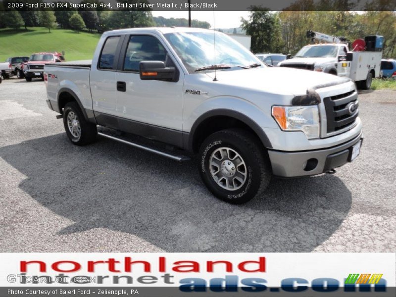 Brilliant Silver Metallic / Black/Black 2009 Ford F150 FX4 SuperCab 4x4