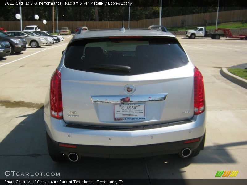 Radiant Silver Metallic / Ebony/Ebony 2012 Cadillac SRX Performance