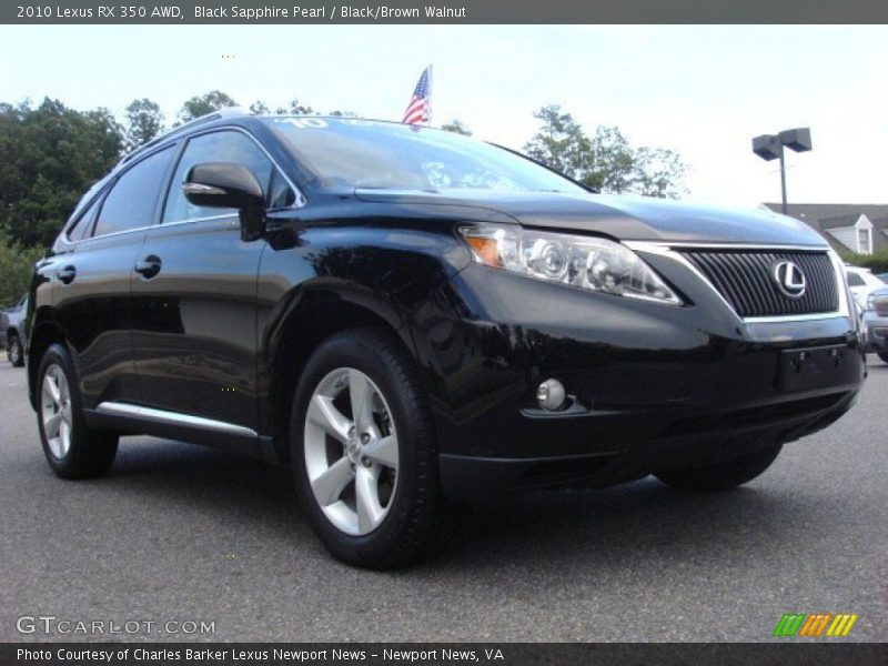 Black Sapphire Pearl / Black/Brown Walnut 2010 Lexus RX 350 AWD