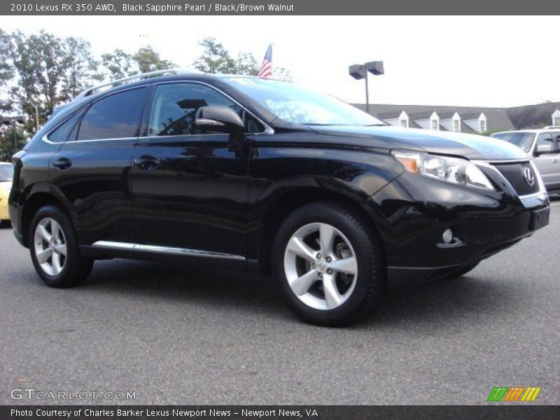 Black Sapphire Pearl / Black/Brown Walnut 2010 Lexus RX 350 AWD