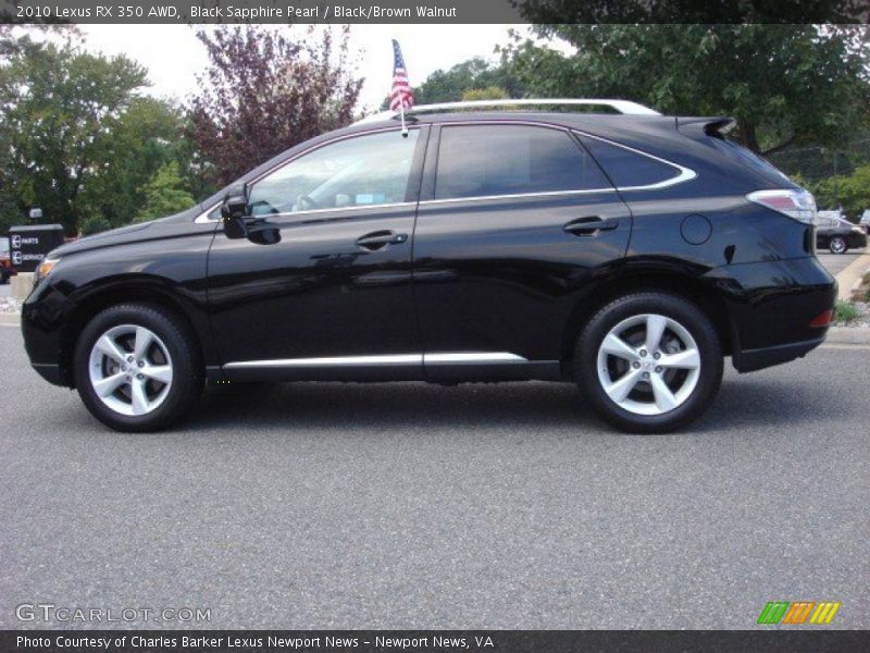 Black Sapphire Pearl / Black/Brown Walnut 2010 Lexus RX 350 AWD