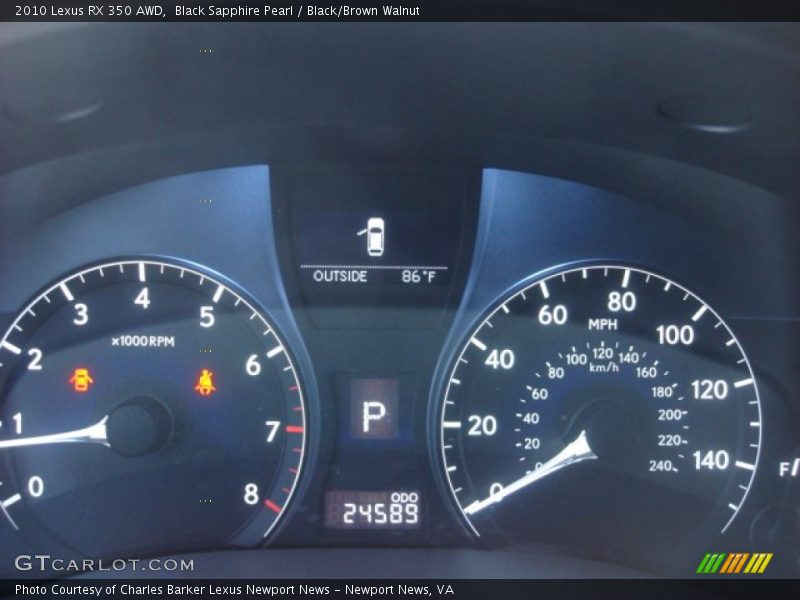 Black Sapphire Pearl / Black/Brown Walnut 2010 Lexus RX 350 AWD