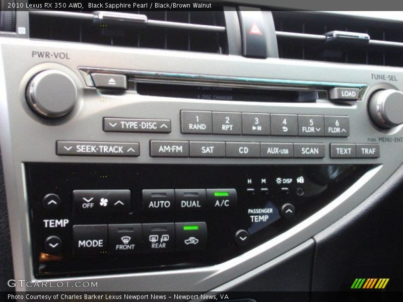 Black Sapphire Pearl / Black/Brown Walnut 2010 Lexus RX 350 AWD
