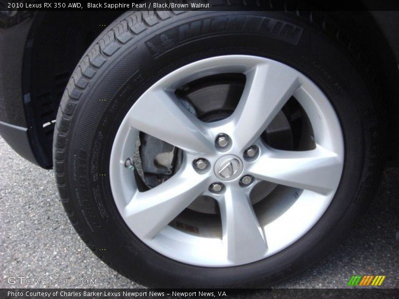Black Sapphire Pearl / Black/Brown Walnut 2010 Lexus RX 350 AWD
