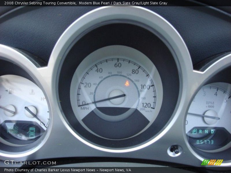 Modern Blue Pearl / Dark Slate Gray/Light Slate Gray 2008 Chrysler Sebring Touring Convertible