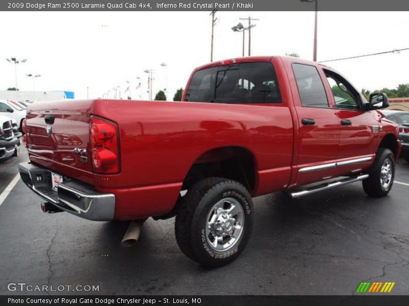 Inferno Red Crystal Pearl / Khaki 2009 Dodge Ram 2500 Laramie Quad Cab 4x4