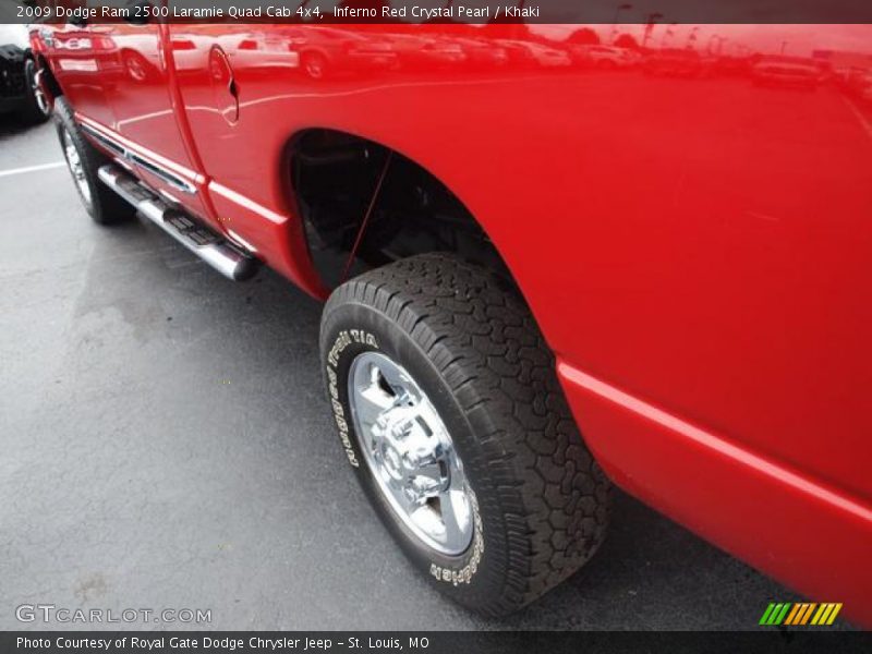 Inferno Red Crystal Pearl / Khaki 2009 Dodge Ram 2500 Laramie Quad Cab 4x4