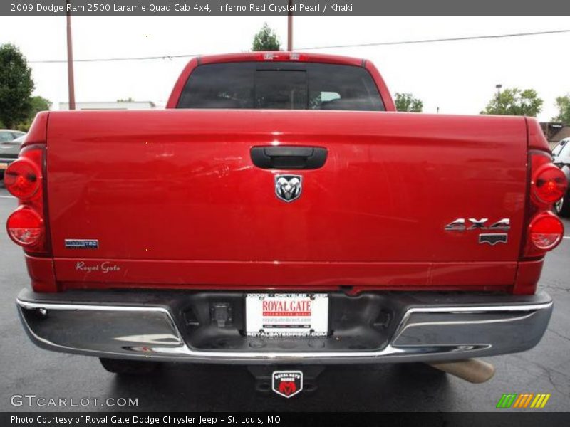 Inferno Red Crystal Pearl / Khaki 2009 Dodge Ram 2500 Laramie Quad Cab 4x4