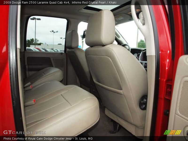 Inferno Red Crystal Pearl / Khaki 2009 Dodge Ram 2500 Laramie Quad Cab 4x4