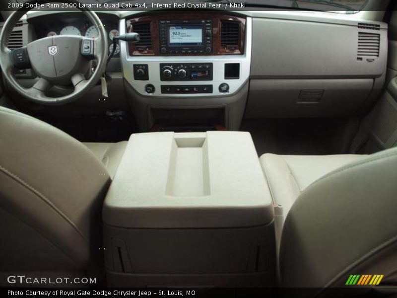 Inferno Red Crystal Pearl / Khaki 2009 Dodge Ram 2500 Laramie Quad Cab 4x4