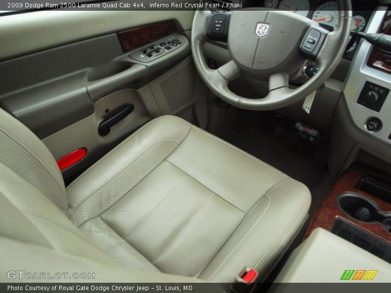 Inferno Red Crystal Pearl / Khaki 2009 Dodge Ram 2500 Laramie Quad Cab 4x4