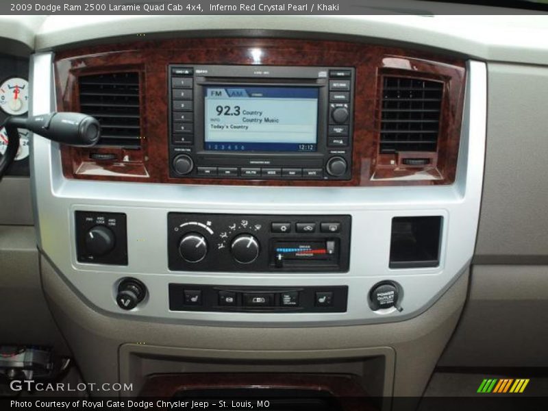 Inferno Red Crystal Pearl / Khaki 2009 Dodge Ram 2500 Laramie Quad Cab 4x4