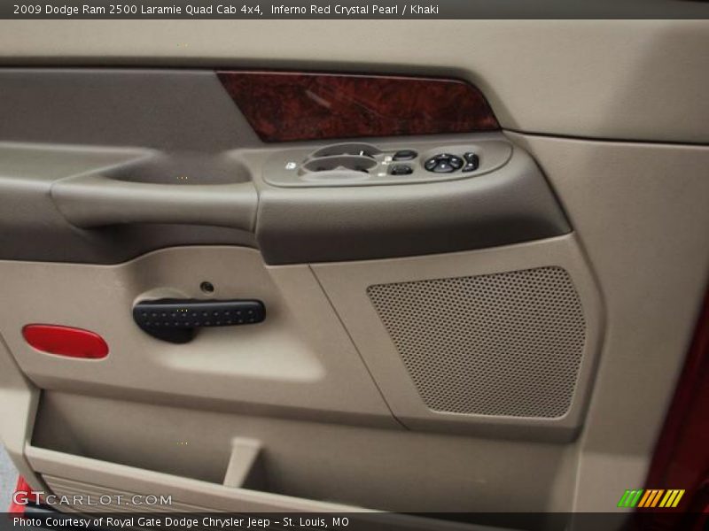 Inferno Red Crystal Pearl / Khaki 2009 Dodge Ram 2500 Laramie Quad Cab 4x4