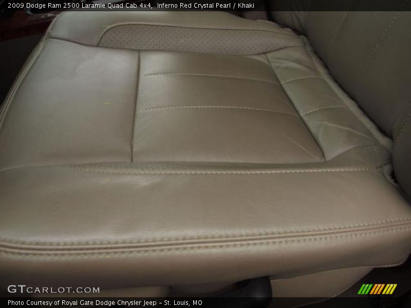 Inferno Red Crystal Pearl / Khaki 2009 Dodge Ram 2500 Laramie Quad Cab 4x4