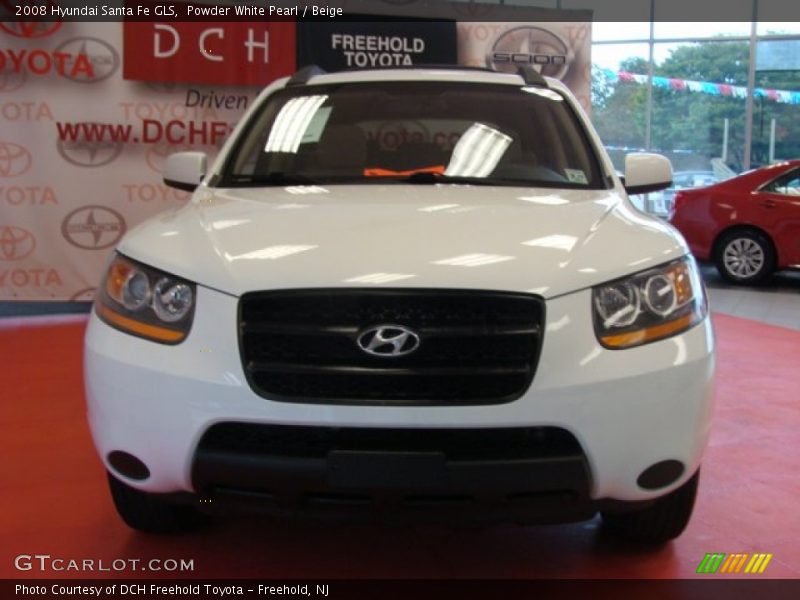 Powder White Pearl / Beige 2008 Hyundai Santa Fe GLS