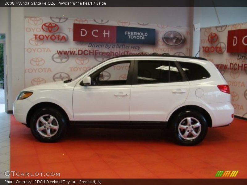 Powder White Pearl / Beige 2008 Hyundai Santa Fe GLS
