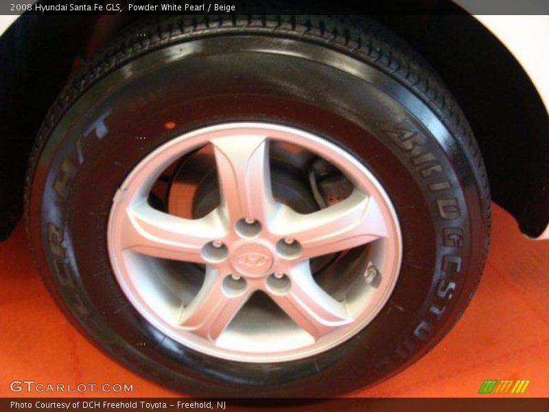 Powder White Pearl / Beige 2008 Hyundai Santa Fe GLS