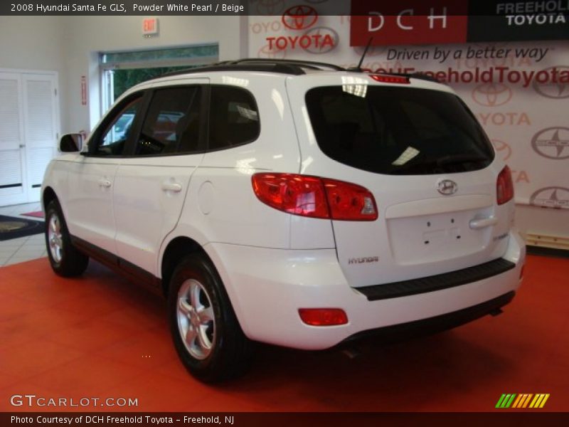 Powder White Pearl / Beige 2008 Hyundai Santa Fe GLS